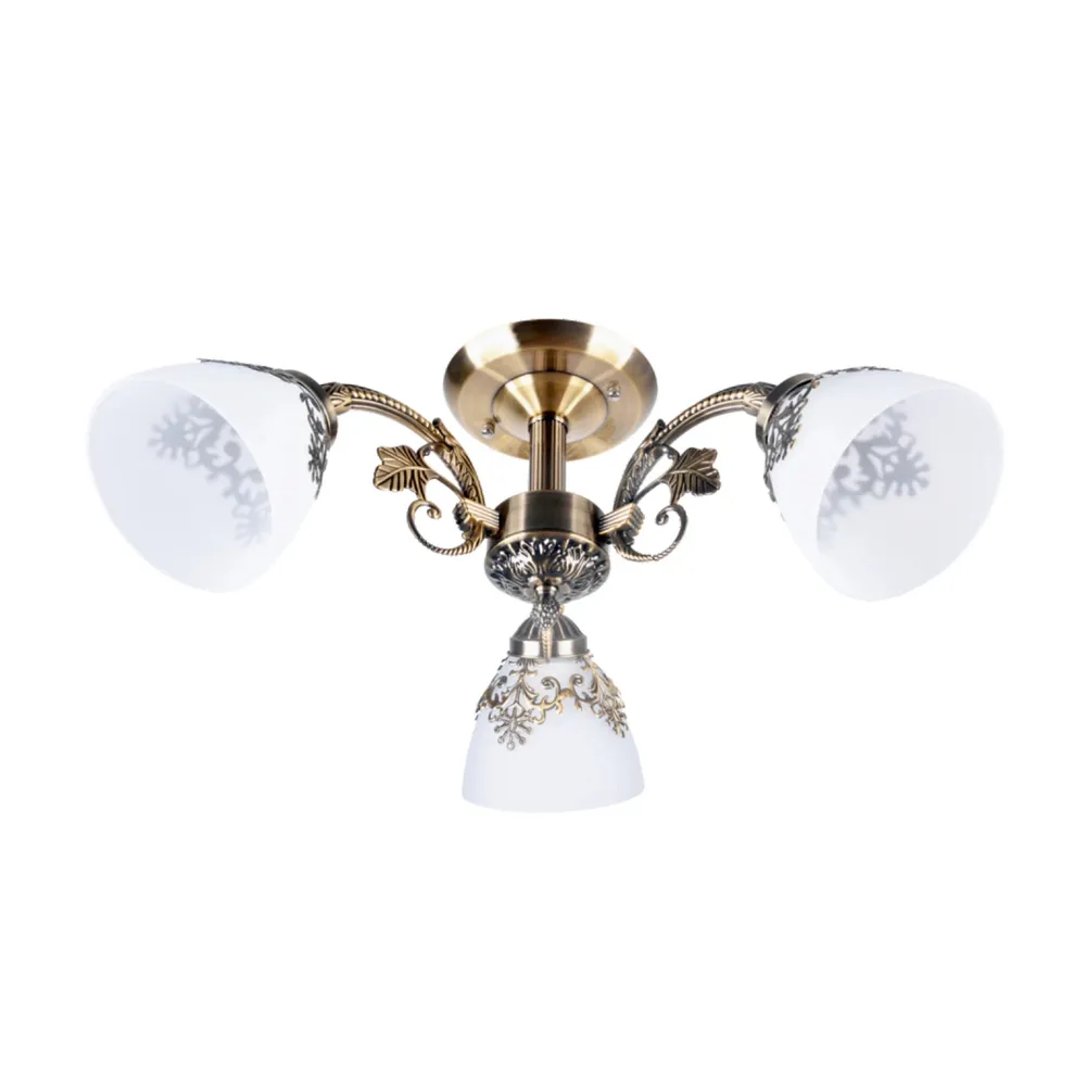 Lustra Prato LY-3225, 3 x E27, bronz + alb, clasic