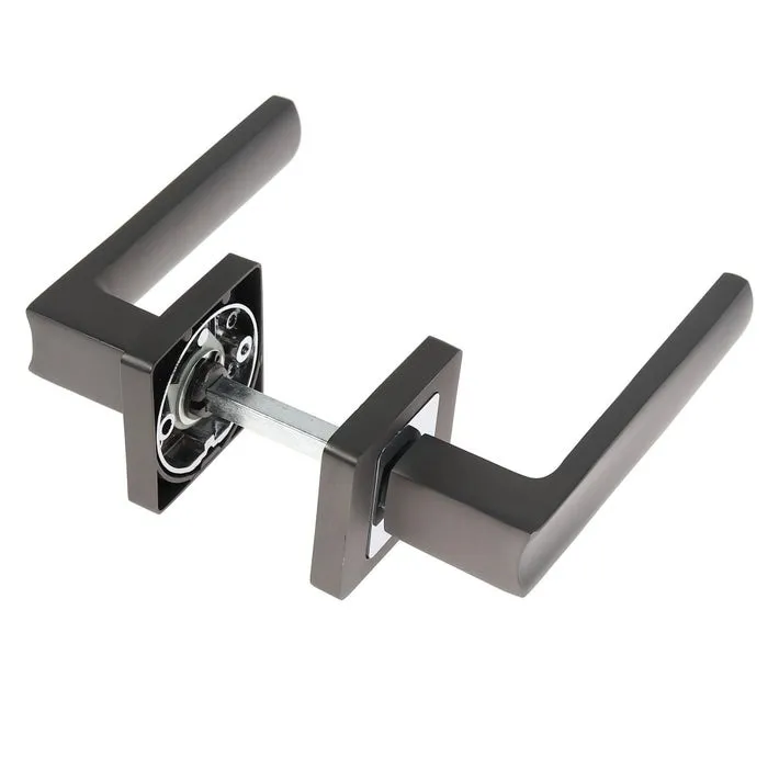 Maner cu rozeta patrata pentru usa interior, Eureka Gato BB K RS54 zamac, nichel antracit + crom polisat, 135 x 54 mm