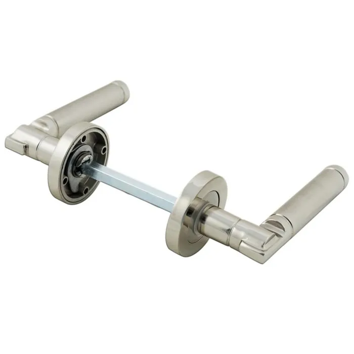 Maner cu rozeta rotunda pentru usa interior, Aras Arta door, aluminiu, cromat, 140 x 50 mm