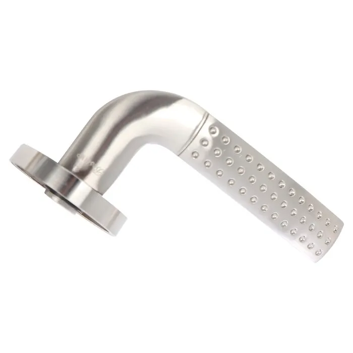 Maner cu rozeta rotunda pentru usa interior, BestImp K06, aliaj metalic, satin nichel, 135 x 55 mm