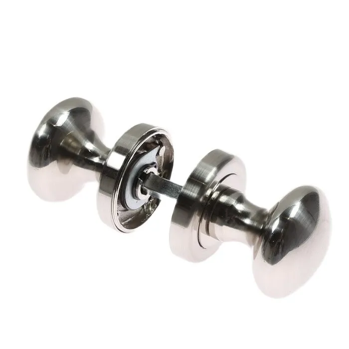 Maner cu rozeta rotunda pentru usa interior, tip buton, metal, satin, 50 mm