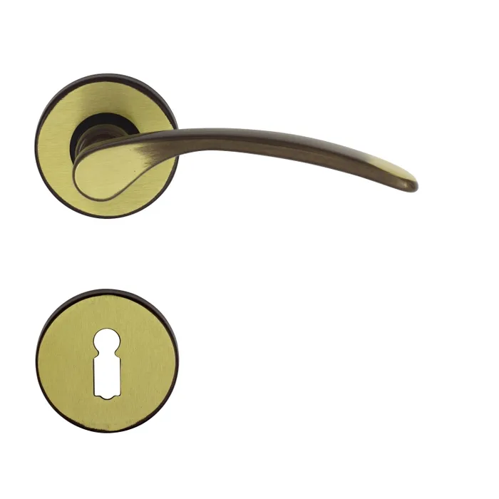 Maner cu rozeta rotunda pentru usa interior, Vienetta Verofer BB, zamac, bronz grafiat, 50 mm