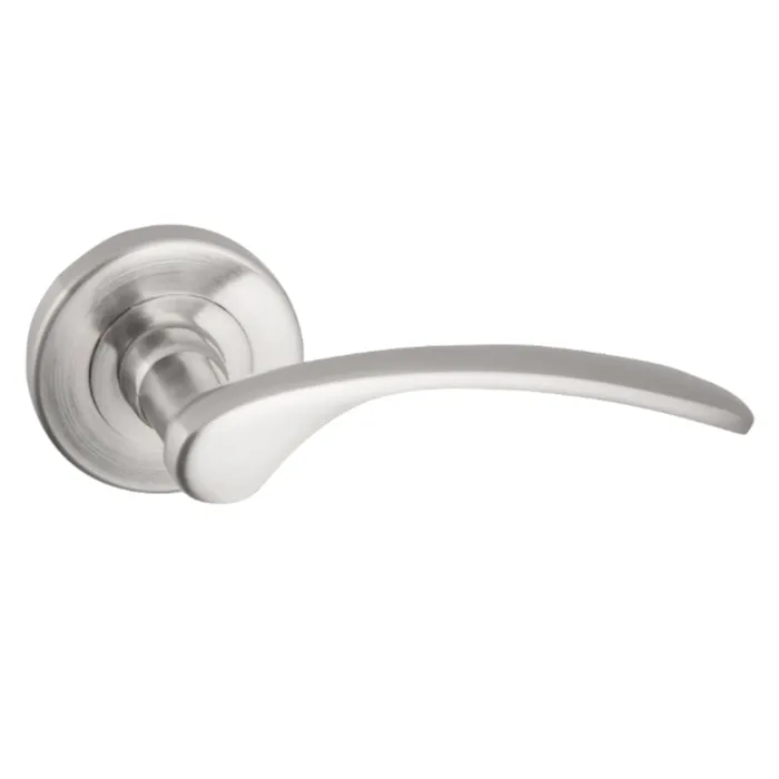 Maner cu rozeta rotunda pentru usa interior, Yale Napoli aluminiu, nichel satinat, 110 x 54 mm