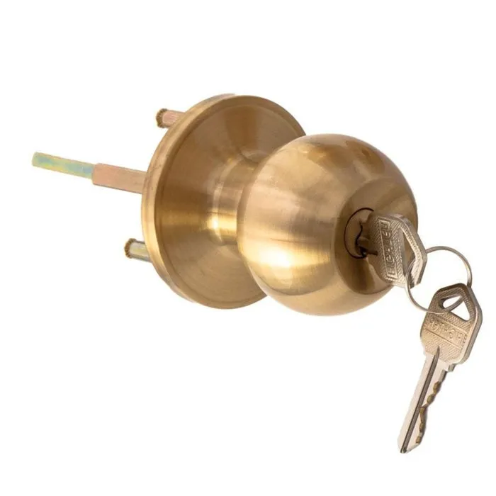 Maner cu rozeta rotunda pentru usa lemn, Fighter 6871, alama, auriu mat, 170 x 65 mm