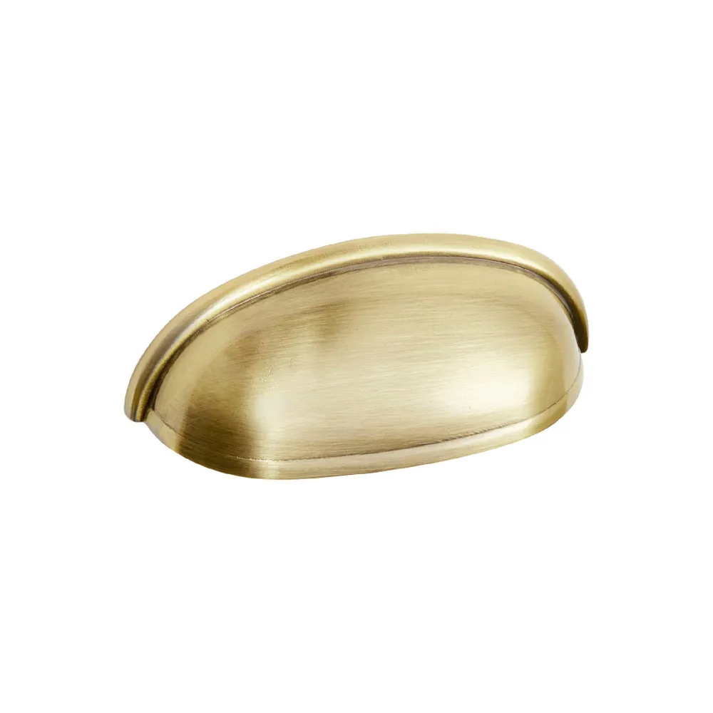Maner mobila Inspire, tip scoica, 64 mm, otel, maro, finisaj alama