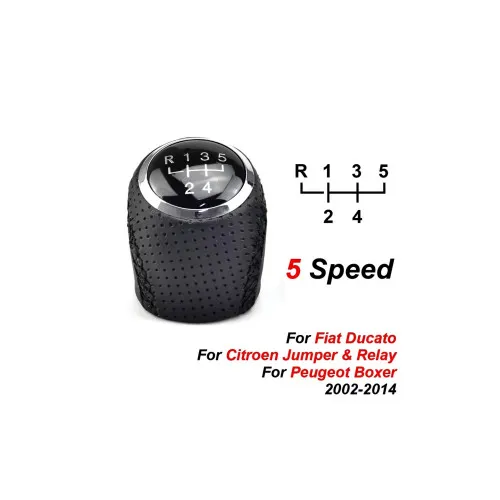 Maner schimbator imitatie piele compatibil Fiat Ducato, Peugeot Boxer, Citroen Jumper cu 2 adaptoare 5 si 6 viteze — imaginea 3