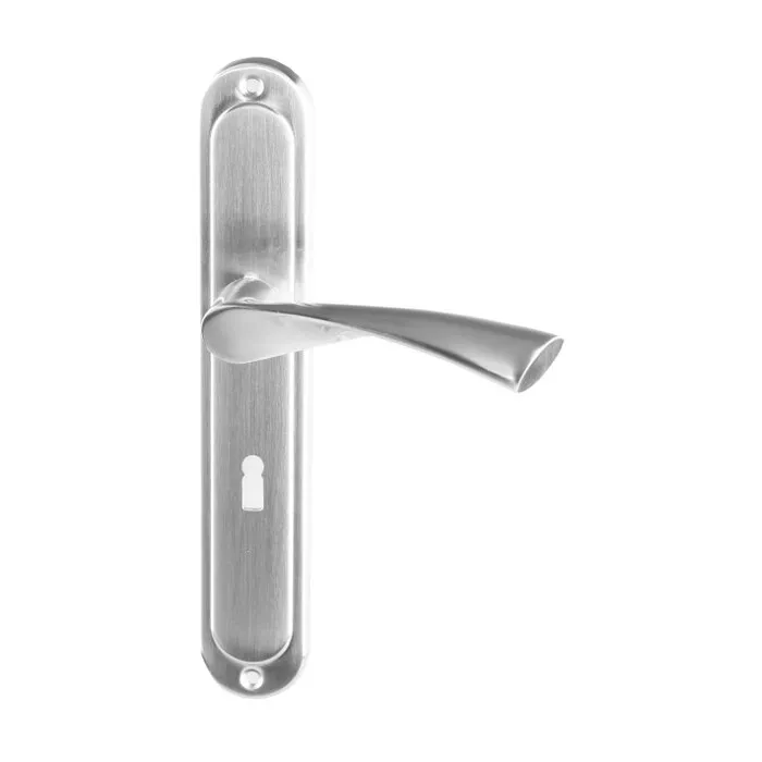 Maner usa interior, cu sild, Gato Roma, pentru cheie, metal, satin nichel, 90 mm