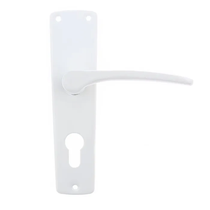 Maner usa interior, cu sild, Urbis, pentru cilindru, metal, alb, 90 mm