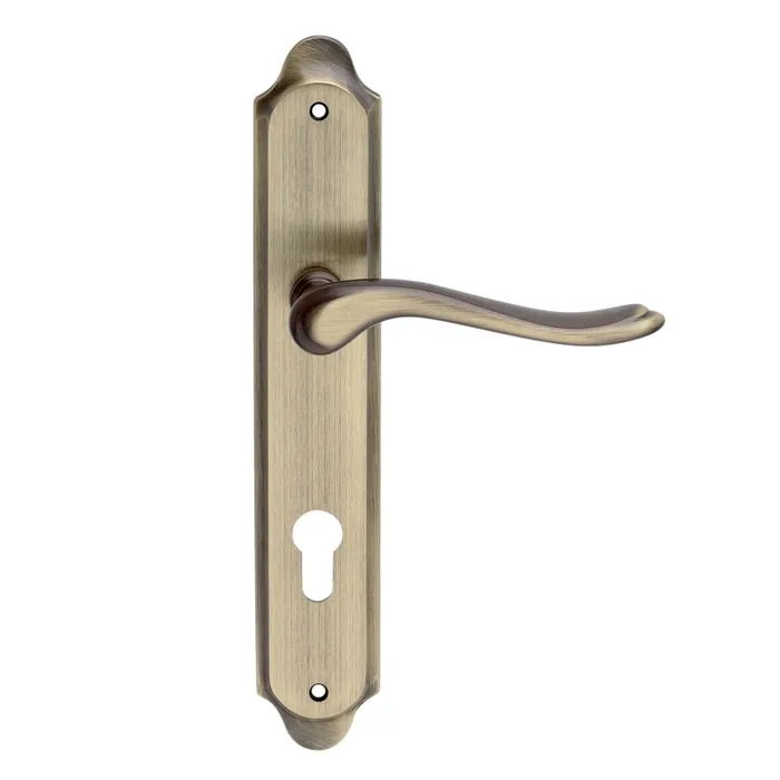 Maner usa interior, cu sild, Verofer Fiore, pentru cilindru, alama, bronzat grafiat, 90 mm