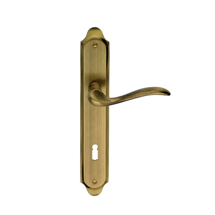 Maner usa interior, cu sild Verofer Tolosa, pentru cheie, alama, bronzat grafiat, 90 mm