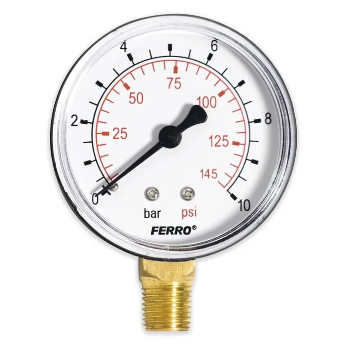 Manometru Ferro M6310R, 63 mm, G 1/4 axial, 0-10 bar, montaj radial