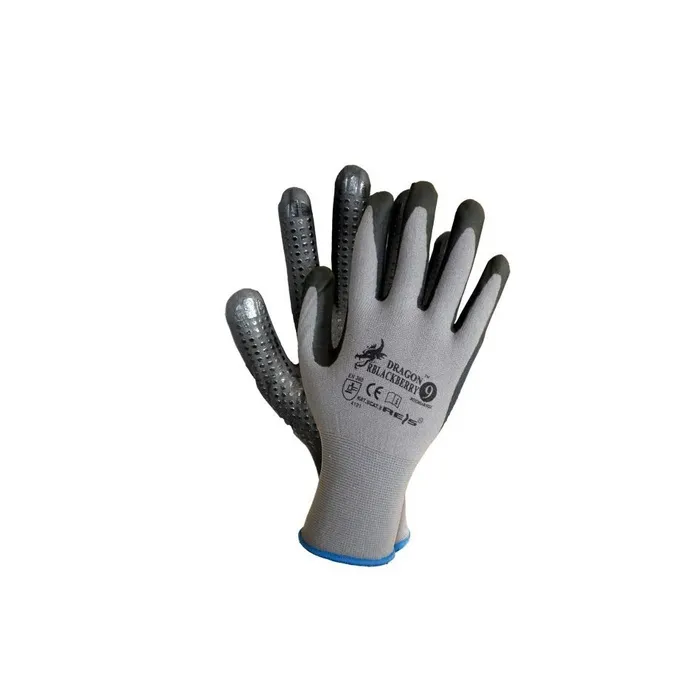 Manusi Marvel Blackberry, fibre sintetice + nitril, gri + negru, marimea M