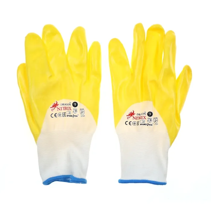 Manusi Marvel Nitrix, poliester + nitril, galben, marimea 9