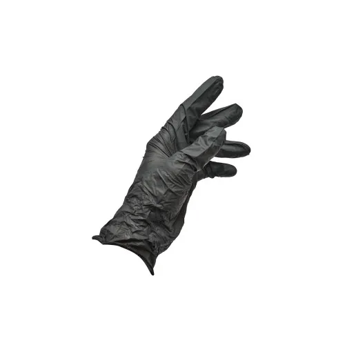 Manusi nitril negre nepudrate cu textura aderenta pe degete marimea S 100 buc — imaginea 3