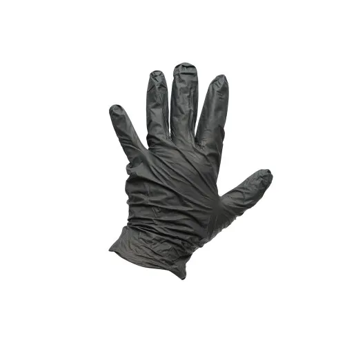 Manusi nitril negre nepudrate cu textura aderenta pe degete marimea S 100 buc — imaginea 2