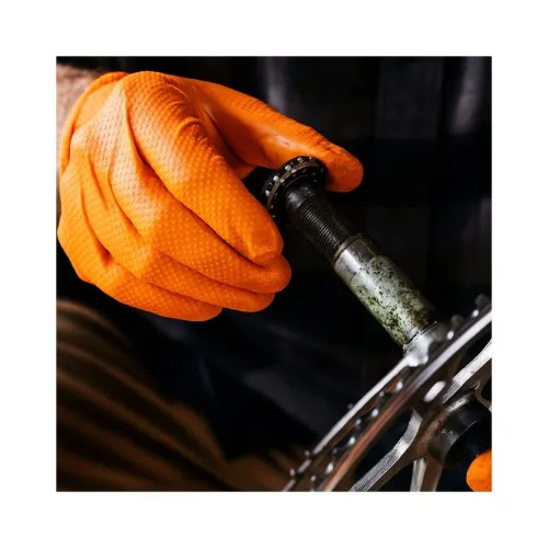 Manusi nitril portocalii nepudrate diamond grip marimea S 100 bucati — imaginea 4