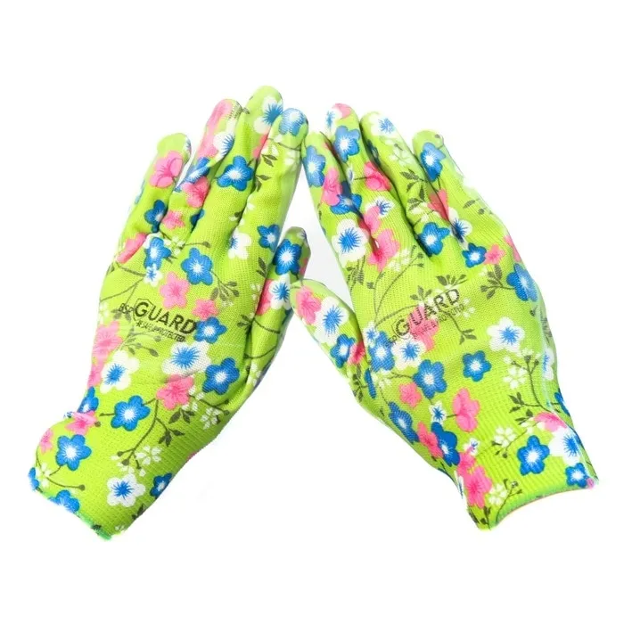 Manusi pentru gradina BSP Guard, bumbac + PVC verde, marimea L