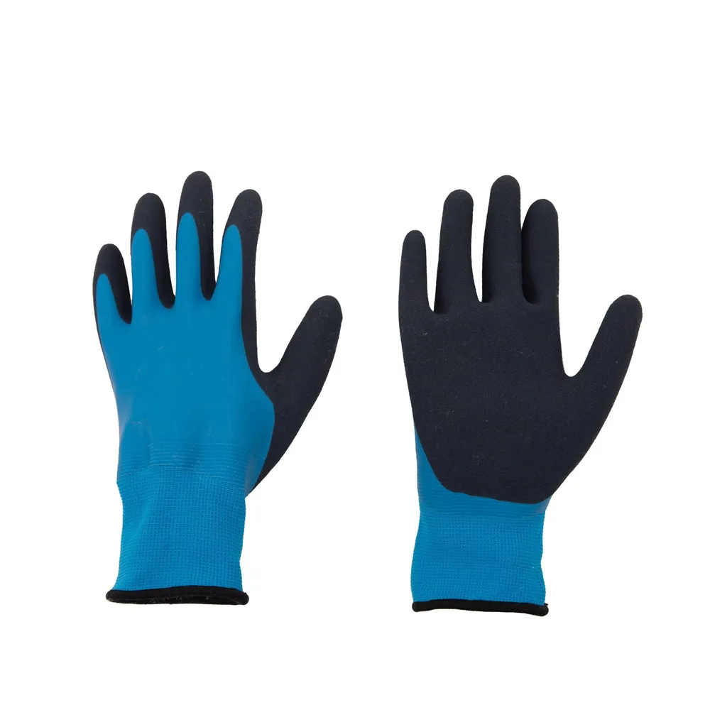 Manusi protectie, impermeabile, nylon+latex, Dexter, marimea 9 (L), albastru/negru