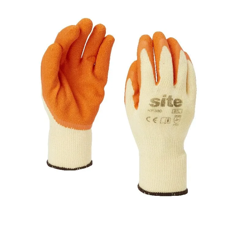 Manusi protectie Site KF380, latex, galben-portocaliu, marime M