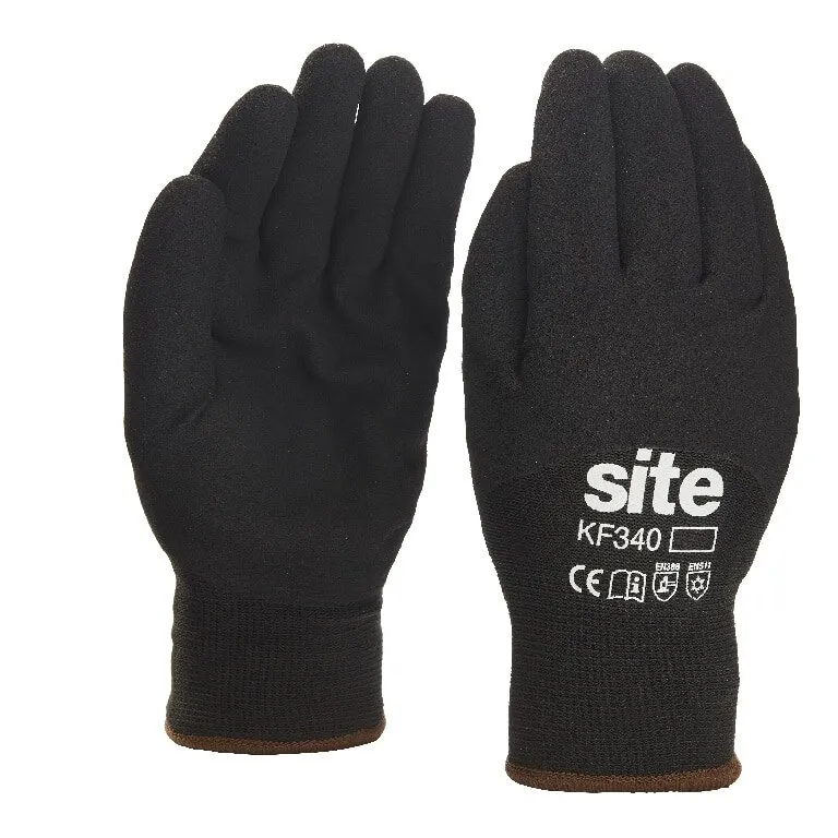 Manusi protectie termica Site KF340, nitril, acrilic si nylon, negru, marime L
