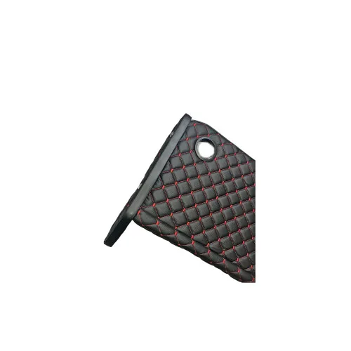 Masa de bord cu 2 suporti pentru pahare ,piele ecologica culoare Negru cusatura Rosie compatibila Fiat Ducato 2006-> — imaginea 3