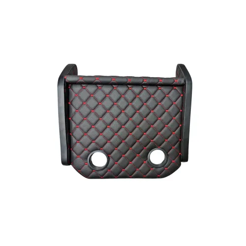 Masa de bord cu 2 suporti pentru pahare ,piele ecologica culoare Negru cusatura Rosie compatibila Iveco Daily 2014->
