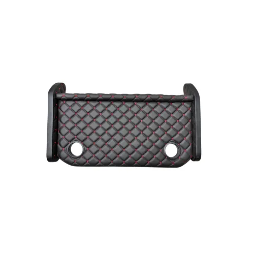 Masa de bord cu 2 suporti pentru pahare ,piele ecologica culoare Negru cusatura Rosie compatibila Iveco 2024->