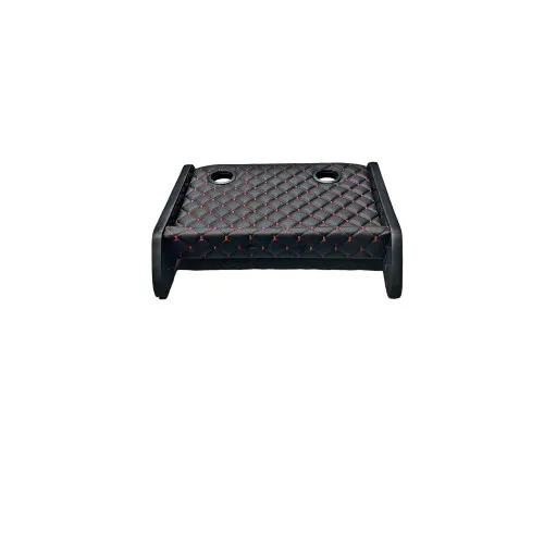 Masa de bord cu 2 suporti pentru pahare ,piele ecologica culoare Negru cusatura Rosie compatibila Ford Transit 2014-2024