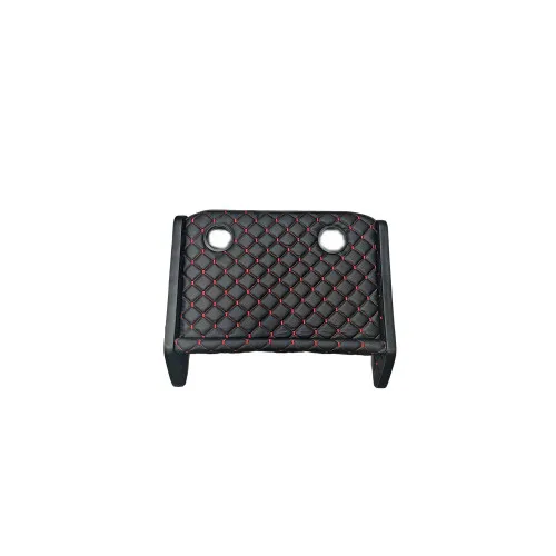 Masa de bord cu 2 suporti pentru pahare ,piele ecologica culoare Negru cusatura Rosie compatibila Fiat Ducato 2006-> — imaginea 4