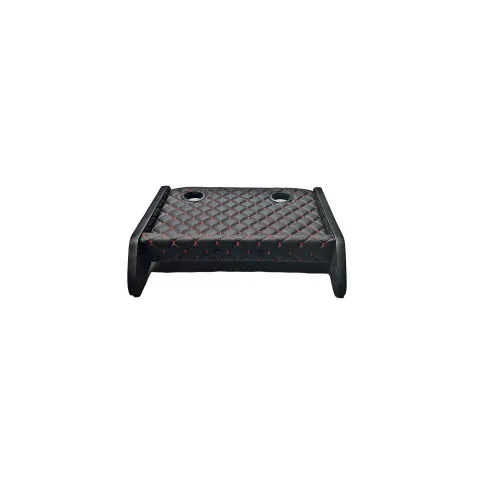 Masa de bord cu 2 suporti pentru pahare ,piele ecologica culoare Negru cusatura Rosie compatibila Fiat Ducato 2006-> — imaginea 2