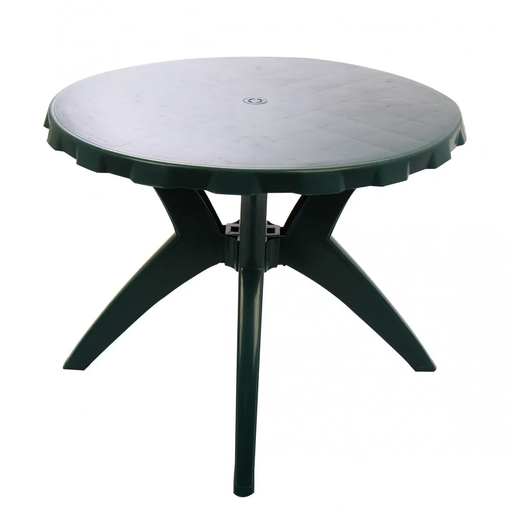 Masa Fixa pentru Interior/Exterior, plastic, rotunda, 4 persoane, GREEN, 90 x 72 cm
