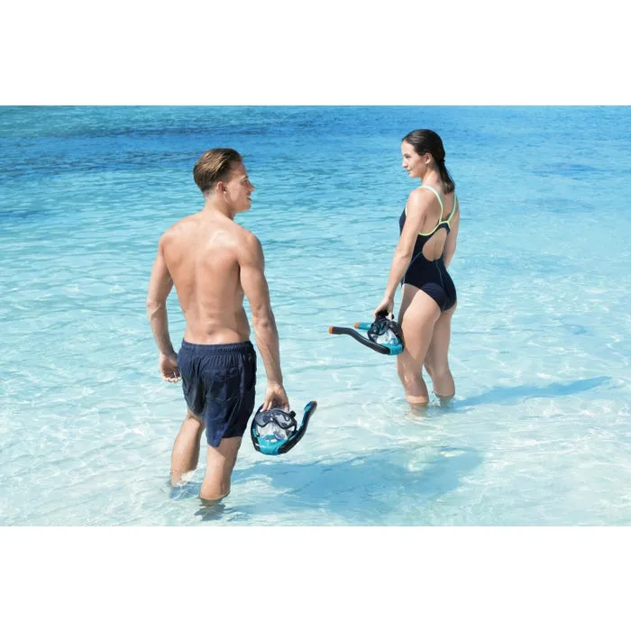 Masca de scufundare, Hydro Pro Bestway 24058, marime L/XL, silicon + ABS, albastru + negru — imaginea 5