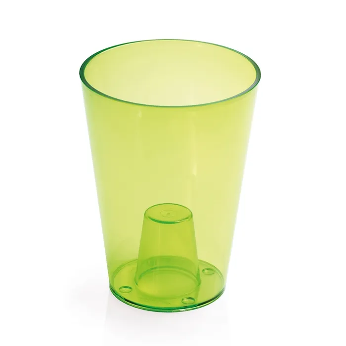 Masca ghiveci orhidee Coubi Dus, rotunda, plastic, verde, D 13 cm
