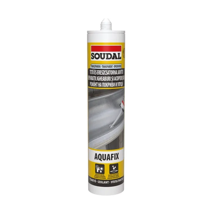 Mastic pentru izolari acoperis Aquafix Soudal, transparent, 280 ml