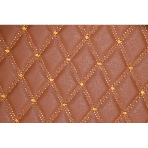 Material special pentru COVORASE auto romb maro/cusatura maro.