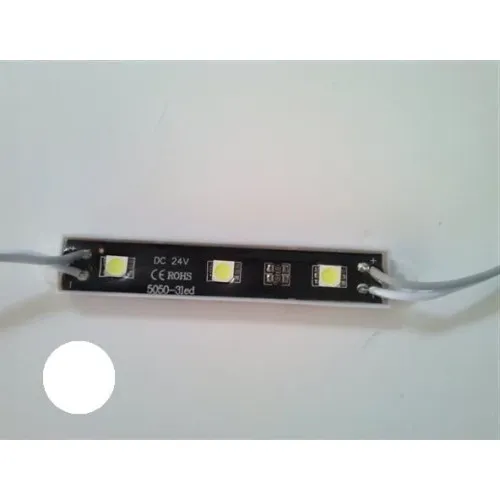 Modul 3 SMD 5050 24V fundal negru lumina alba