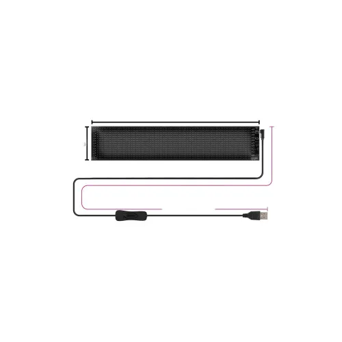 Modul panou flexibil publicitar,display RGB ,control aplicatie, USB 5V 10x35cm — imaginea 3