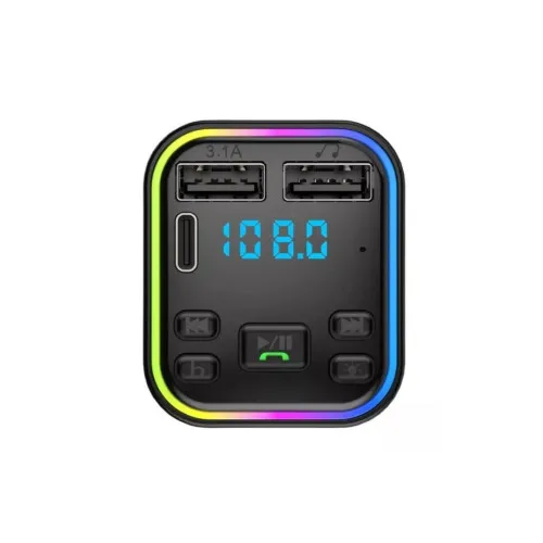 Modulator FM auto Bluetooth 5.0 Type-C dual USB 3.1A incarcare rapida RGB afisaj LED — imaginea 2