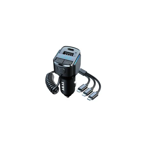 Modulator FM Bluetooth 5.3 cu USB card TF si cablu incarcare Type-C Micro USB Lightning 12V-24V — imaginea 2