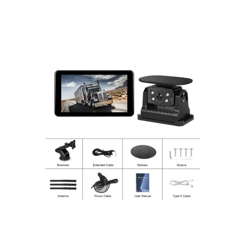Monitor auto digital wireless 7 inch cu camera marsarier solara BSD ecran tactil camera magnetica DC12V-36V — imaginea 4