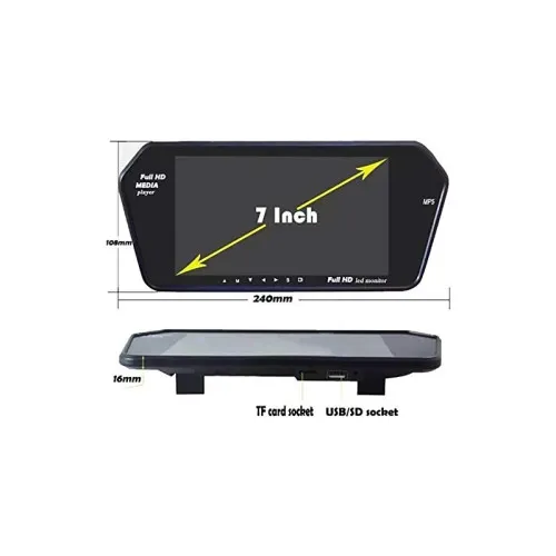 Monitor camera marsarier tip oglinda cu functie video MP5 si bluetooth 12V