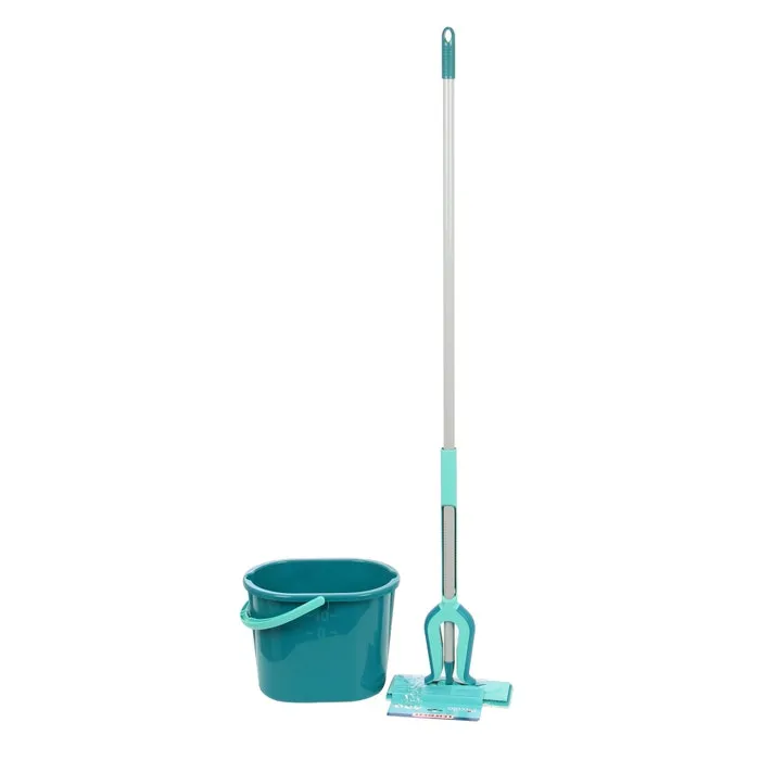 Mop plat microfibra Piccolo + coada cu sistem stoarcere + galeata, H = 148 cm