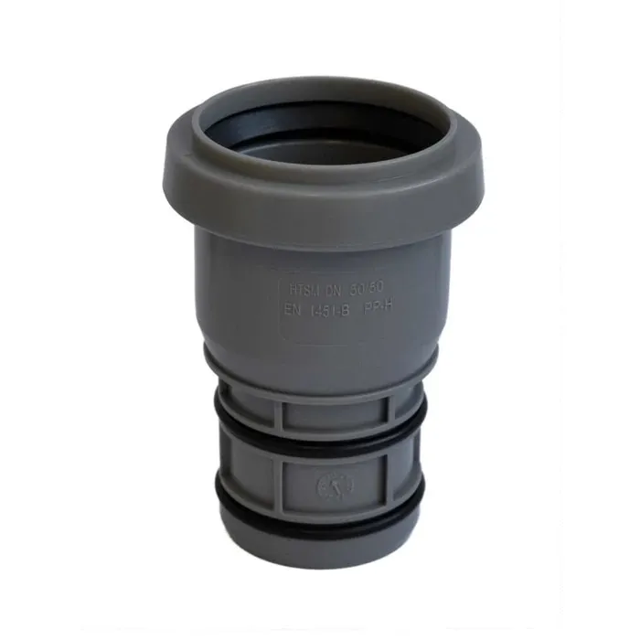 Mufa adaptor polipropilena, pentru imbinare tevi scurgere, gri, D 50 - 50 mm