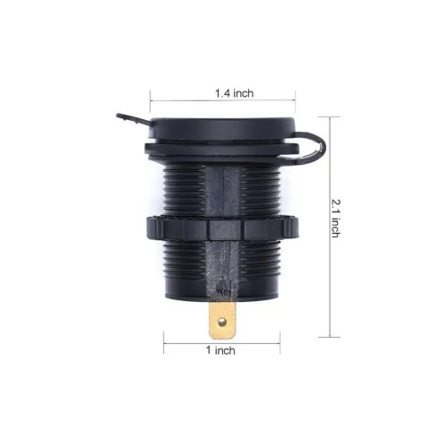 Mufa bord incarcator USB TYPE C si USB QC3.0 cu voltmetru 12V — imaginea 2