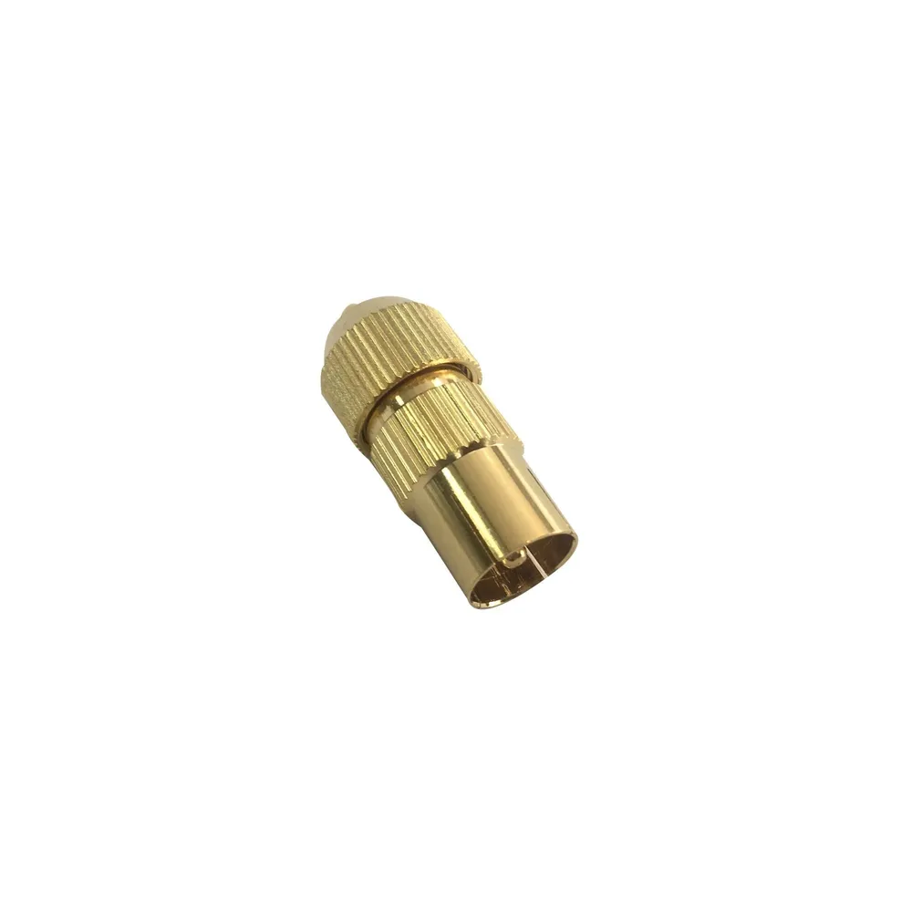Mufa pentru cablu TV Lexman, coaxial, 9.52 mm, mama, metal, aurie