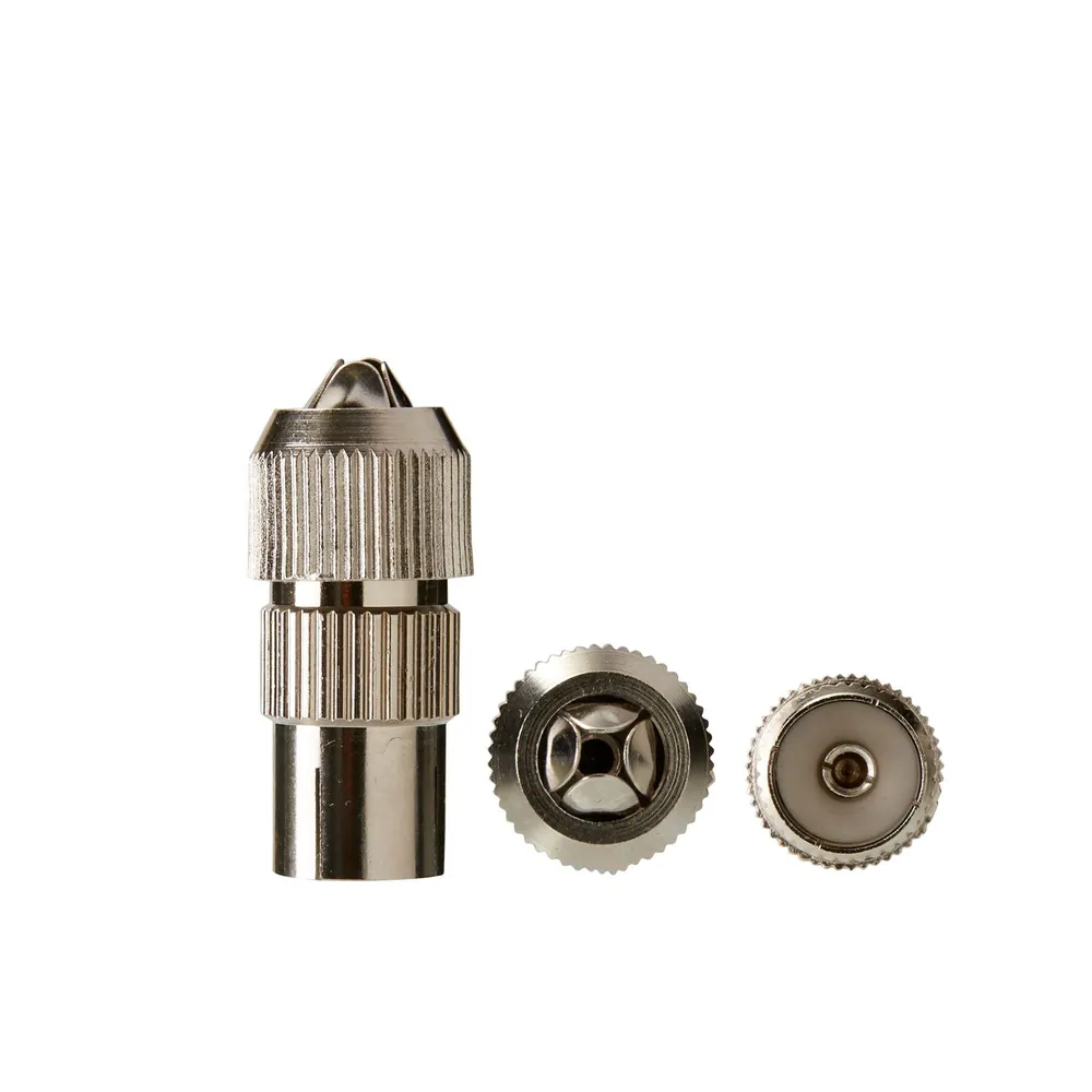 Mufa pentru cablu TV Lexman, coaxial, 9.52 mm, mama, metal, gri/argintie