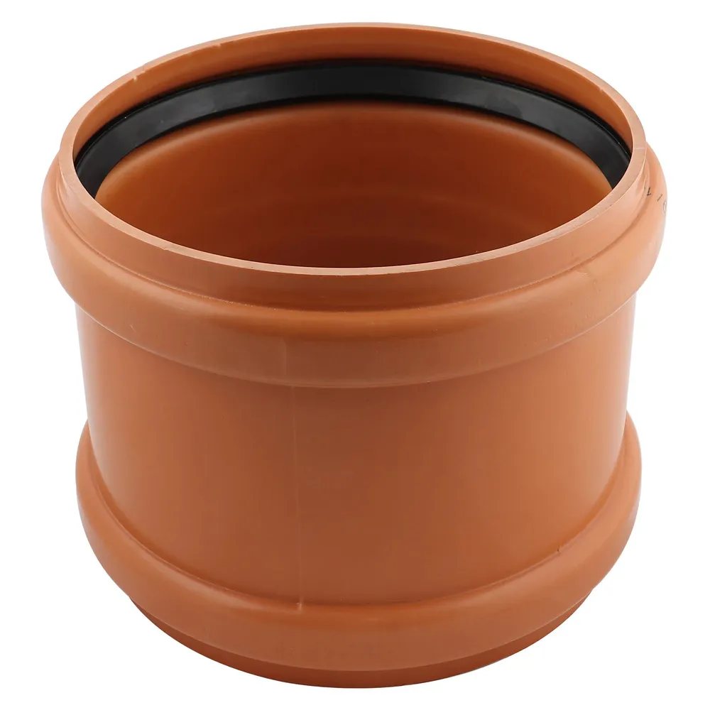 Mufa PVC, cu inel, D 200 mm, pentru imbinare tevi, portocaliu