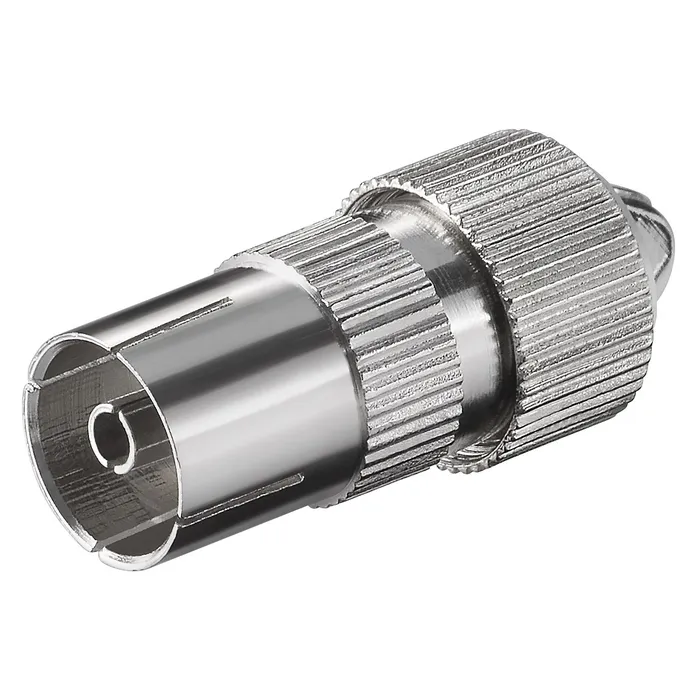 Mufa TV metalica BL-T1014 cu fixare surub tip mama, Hoff, pentru conectare cablu TV