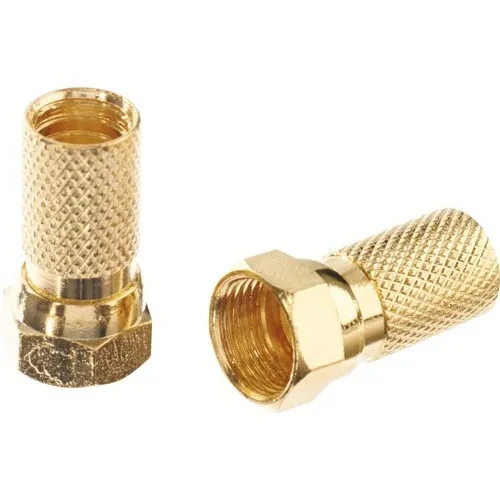 Mufe F S-Impuls pentru cablu coaxial max. Ø7 mm, pachet 2 bucati, aurii