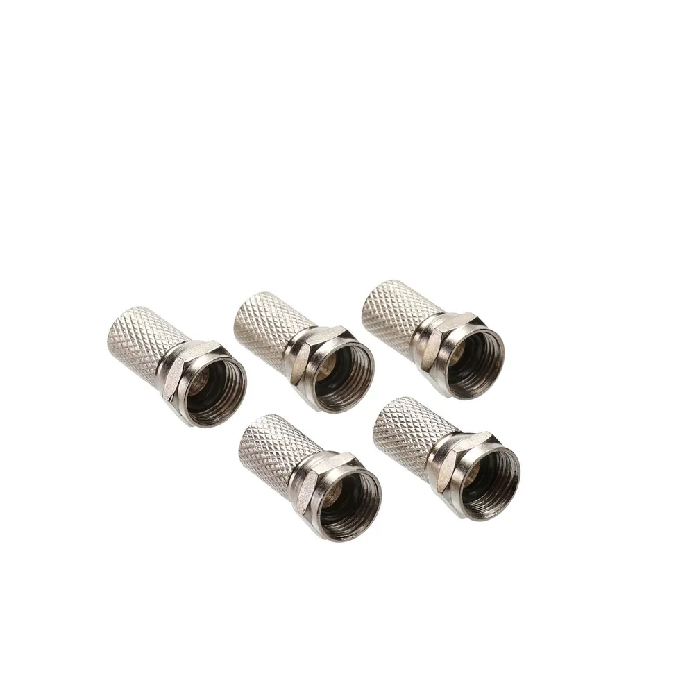 Mufe pentru cablu TV Lexman, tip F, coaxial, 9.52 mm, tata, metal, gri/argintiu, set 5 buc